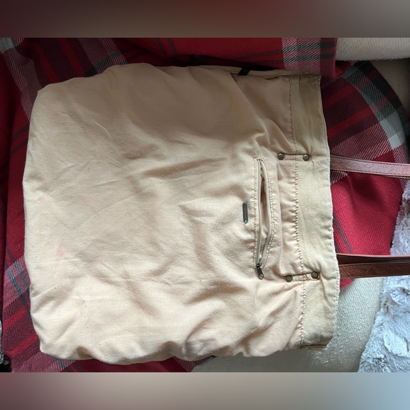 Free People Carmel Tan Lace Tote Bag Purse Boho Cottagecore Lagenlook - Picture 15 of 16